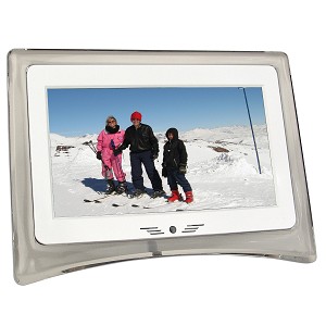 7" GoldLantern Widescreen Digital Photo Frame & MP3 Player (Whit